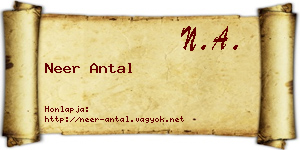 Neer Antal névjegykártya